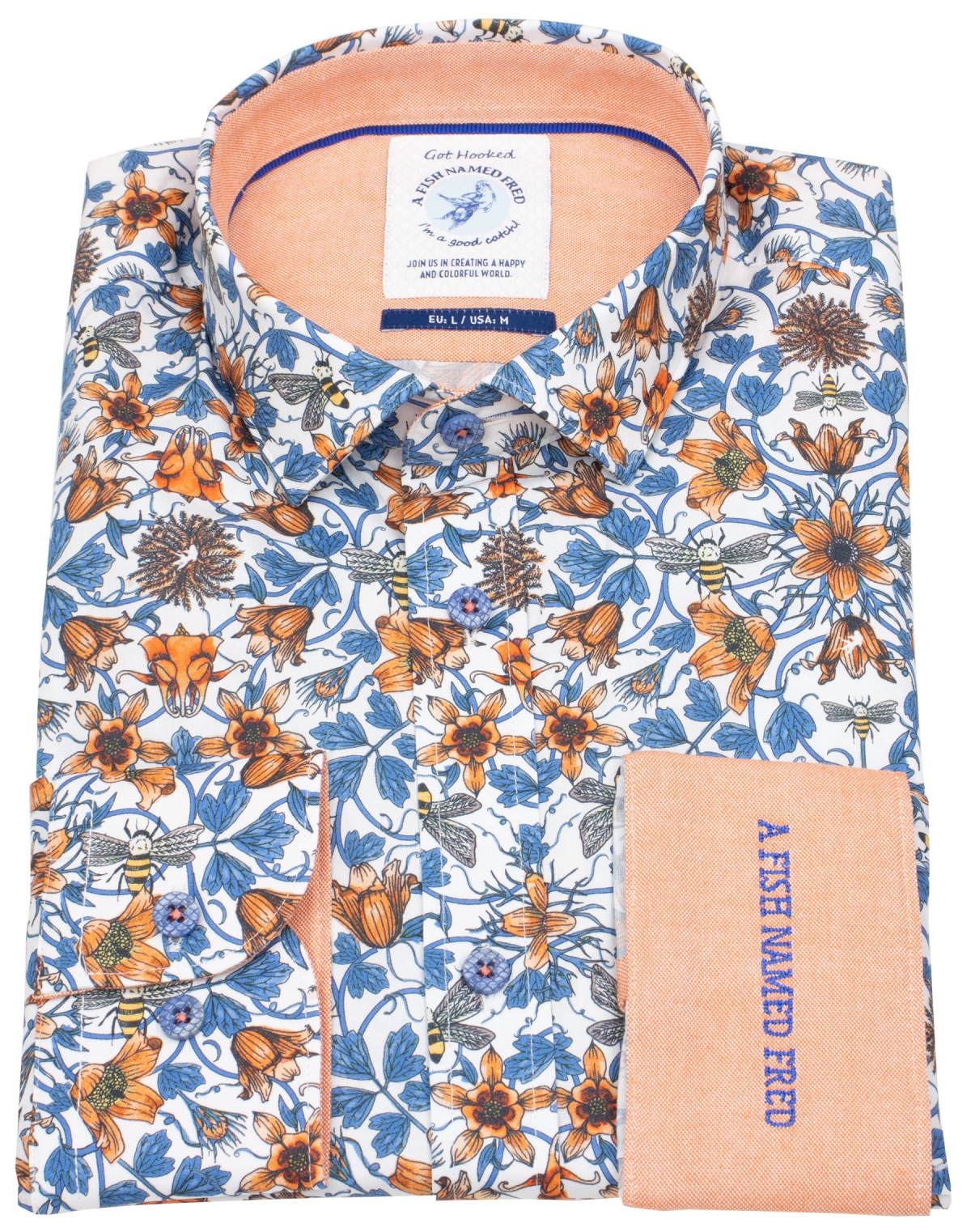 A Fish Named Fred Hemd - Modern Fit - Print - Art Nouveau - mehrfarbig