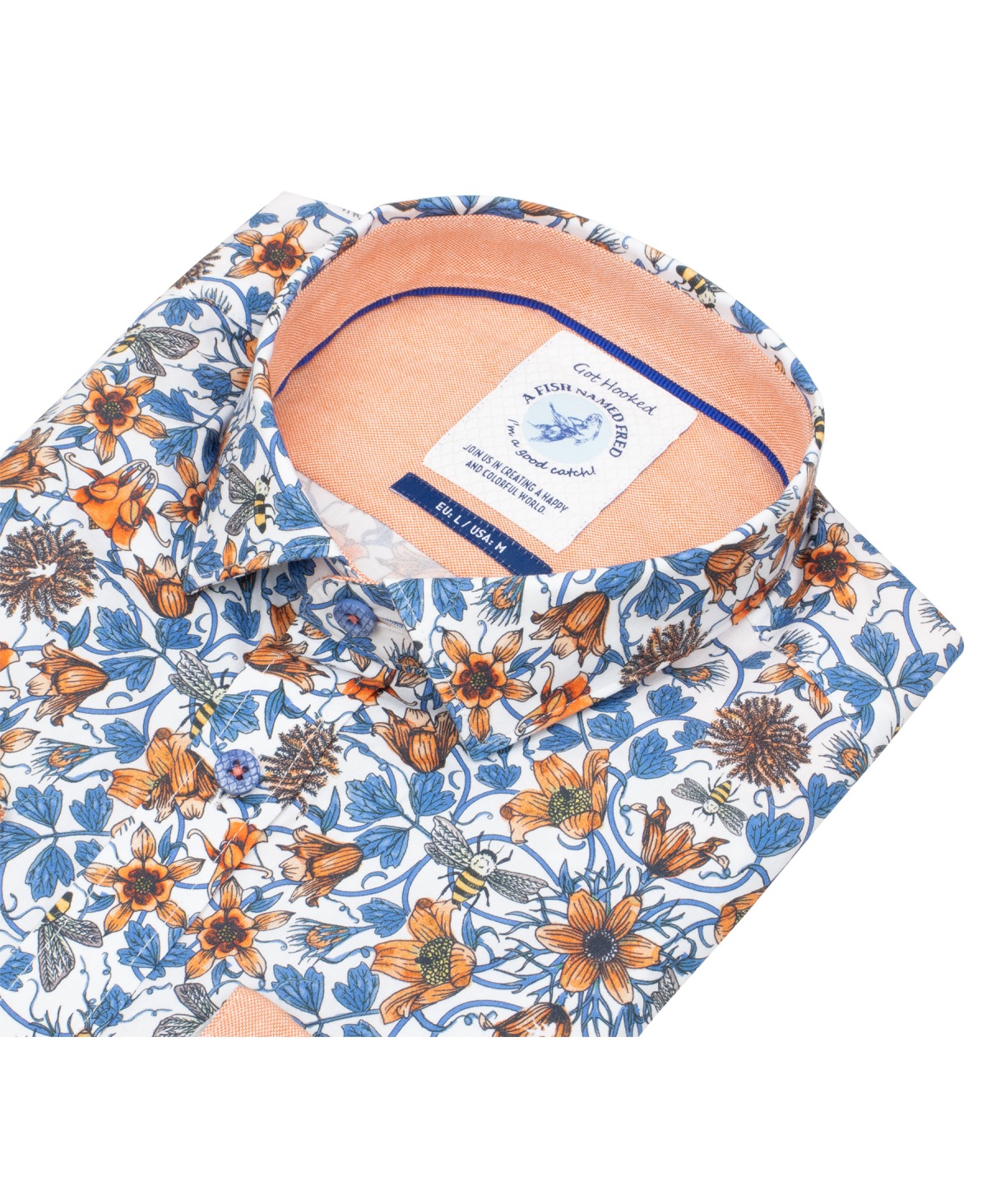 A Fish Named Fred Hemd - Modern Fit - Print - Art Nouveau - mehrfarbig