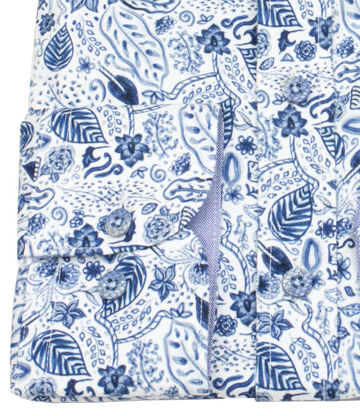 A Fish Named Fred Hemd - Modern Fit - Print - Floral - dunkelblau / weiß