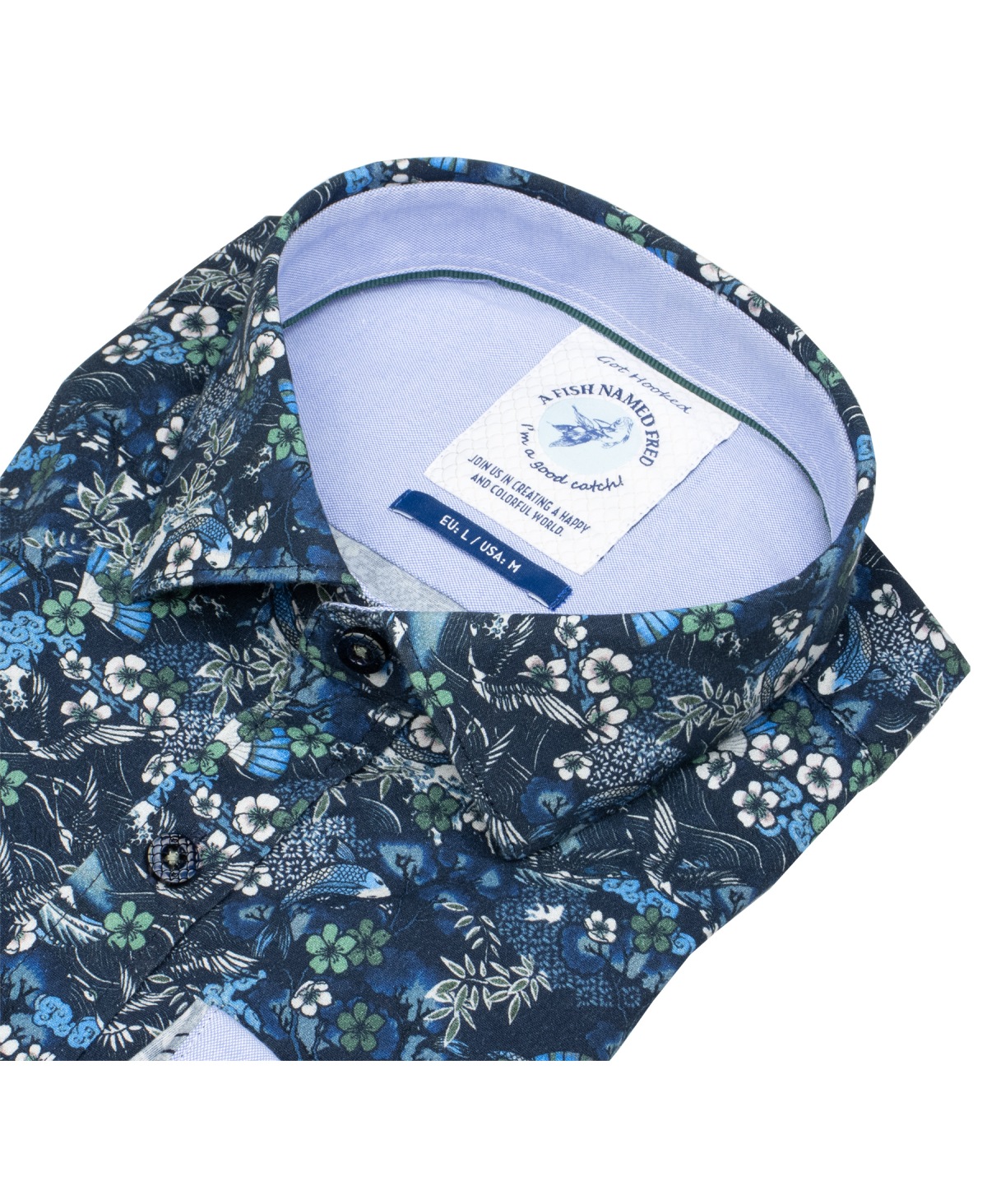 A Fish Named Fred Hemd - Modern Fit - Print - Japanese Story - mehrfarbig