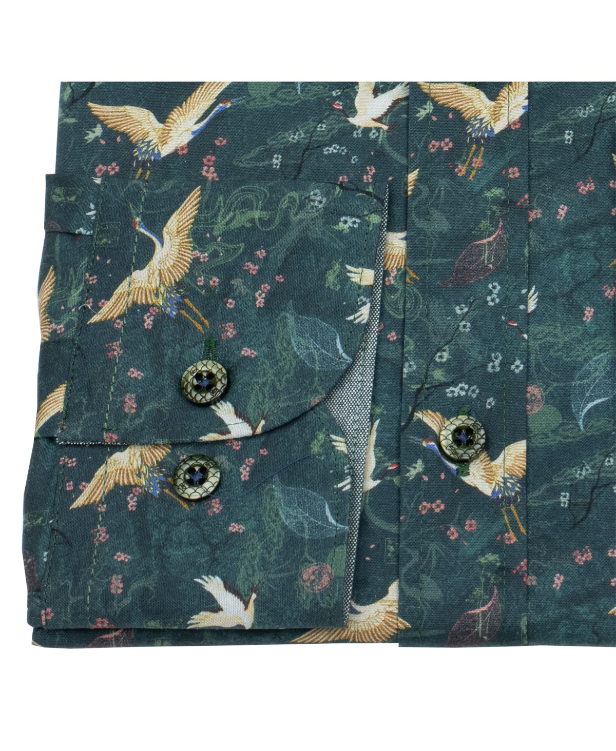 A Fish Named Fred Hemd - Modern Fit - Print - Kraniche - mehrfarbig