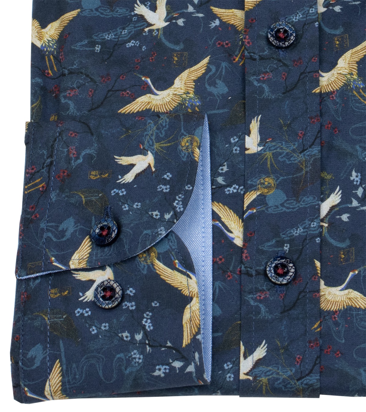A Fish Named Fred Hemd - Modern Fit - Print - Kraniche - mehrfarbig
