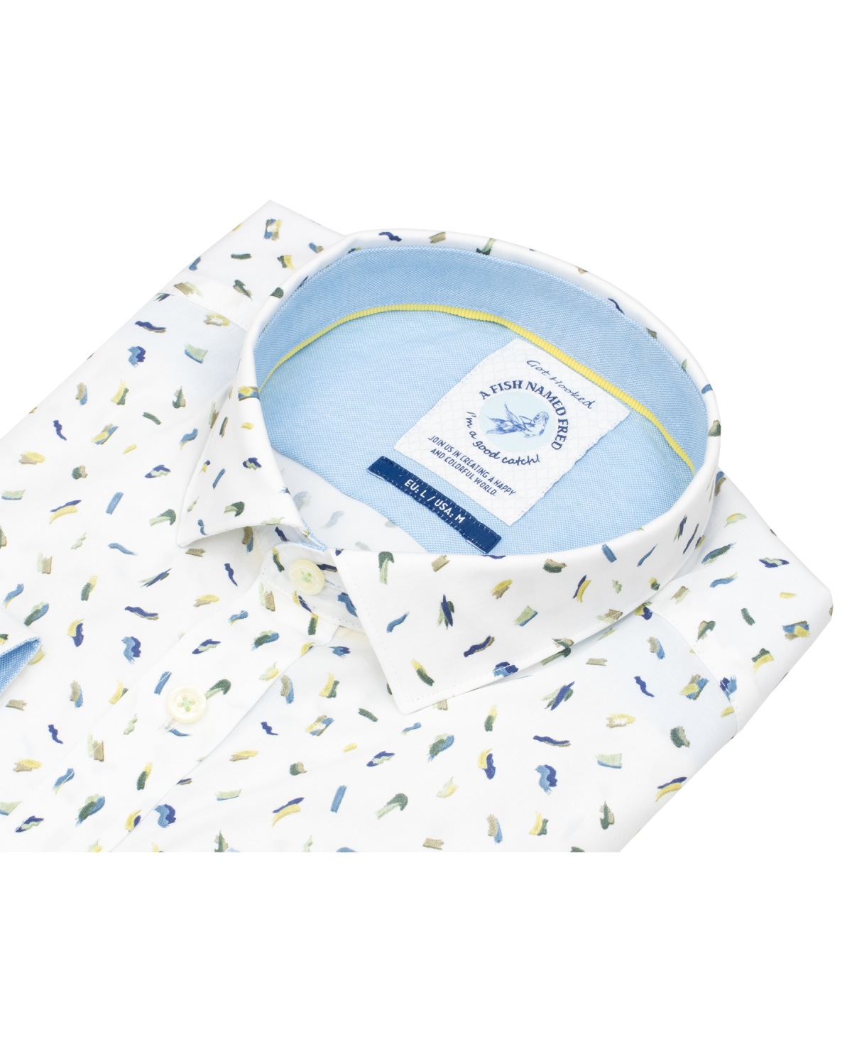 A Fish Named Fred Hemd - Modern Fit - Print - Pinselstriche - mehrfarbig