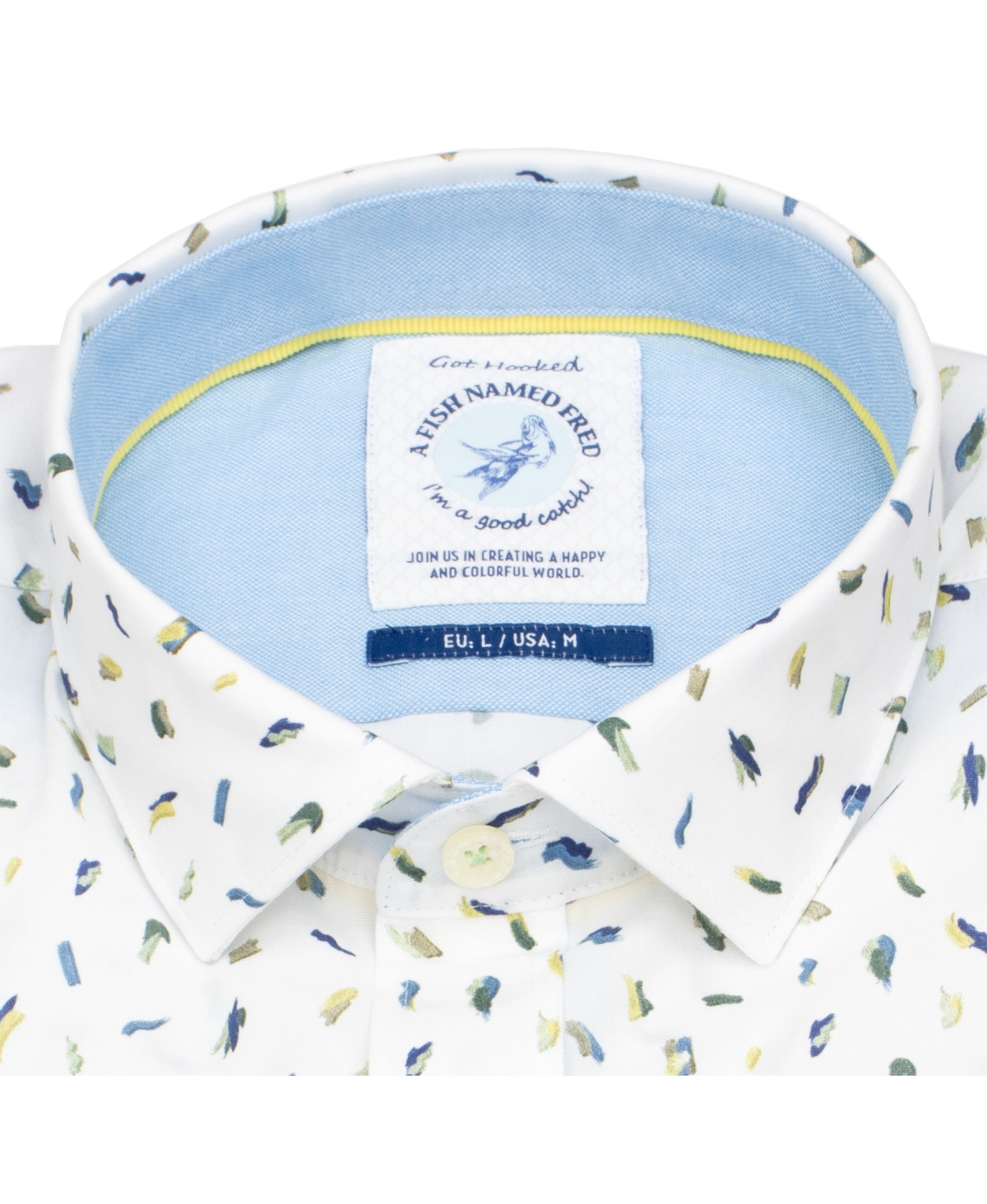 A Fish Named Fred Hemd - Modern Fit - Print - Pinselstriche - mehrfarbig