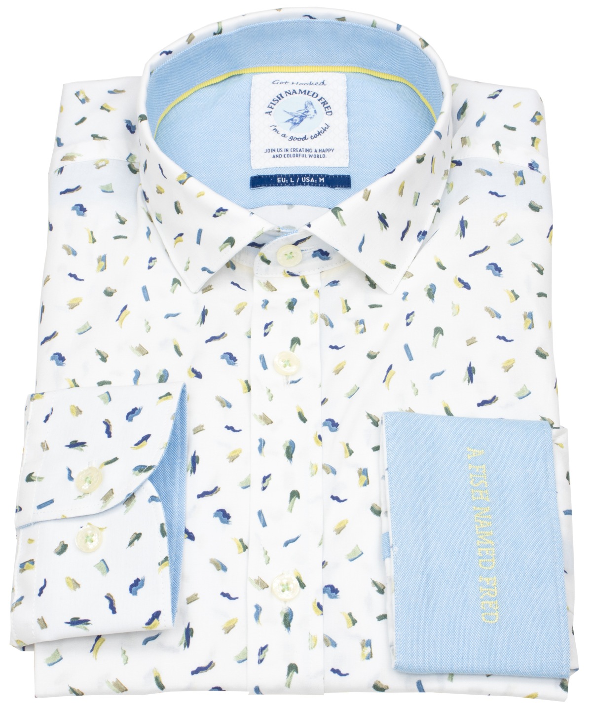 A Fish Named Fred Hemd - Modern Fit - Print - Pinselstriche - mehrfarbig