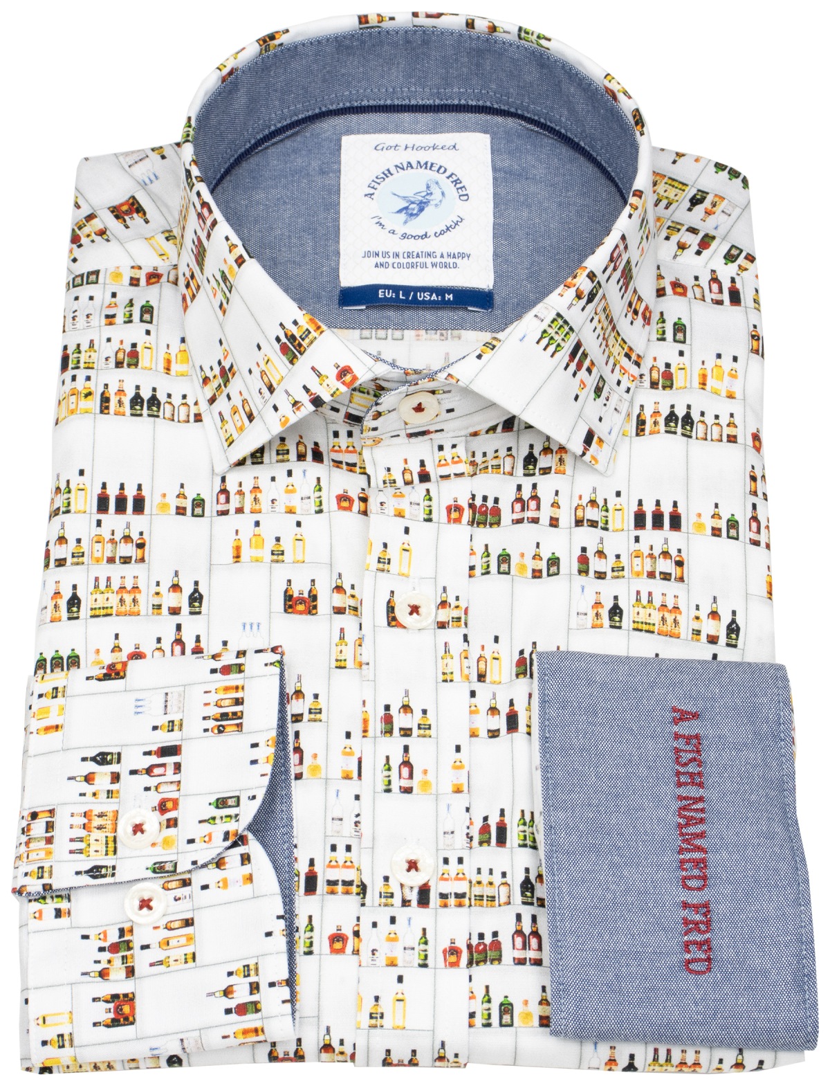 A Fish Named Fred Hemd - Modern Fit - Print - Spirituosen - mehrfarbig - ohne OVP