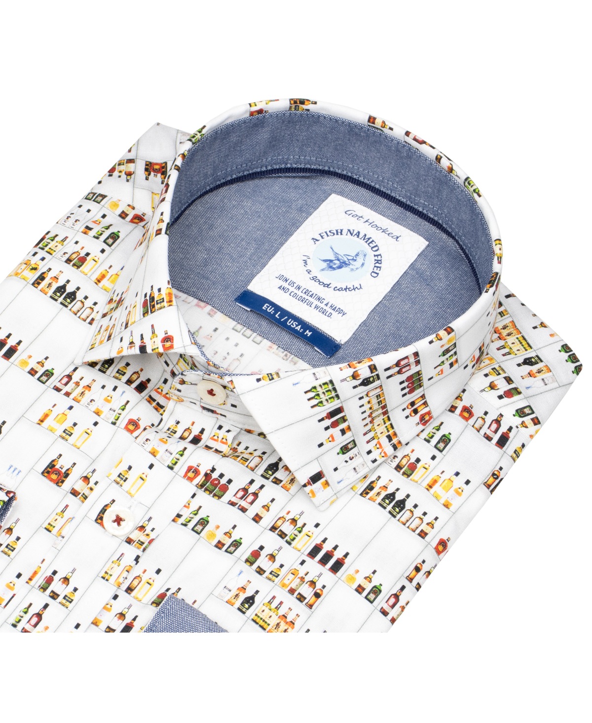 A Fish Named Fred Hemd - Modern Fit - Print - Spirituosen - mehrfarbig - ohne OVP