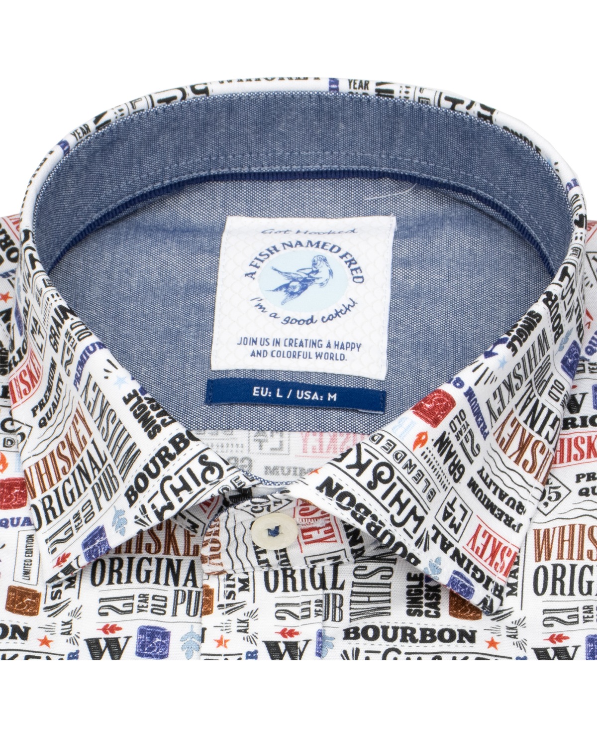 A Fish Named Fred Hemd - Modern Fit - Print - Wiskey - mehrfarbig - ohne OVP