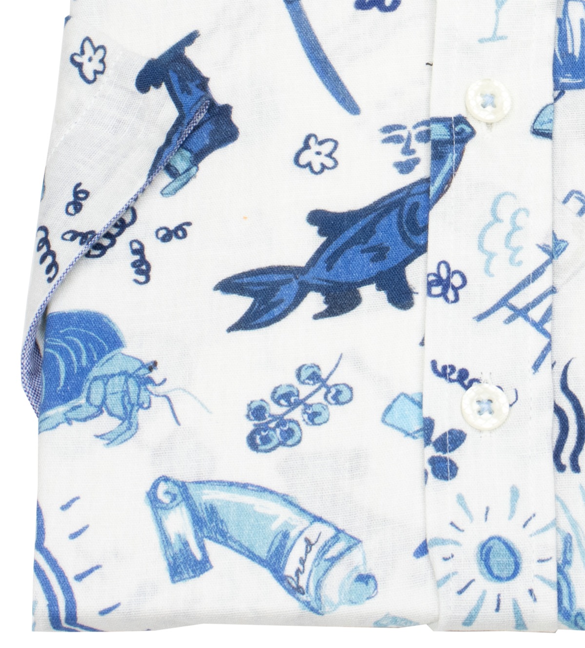 A Fish Named Fred Kurzarmhemd - Modern Fit - Maritim - blau - ohne OVP