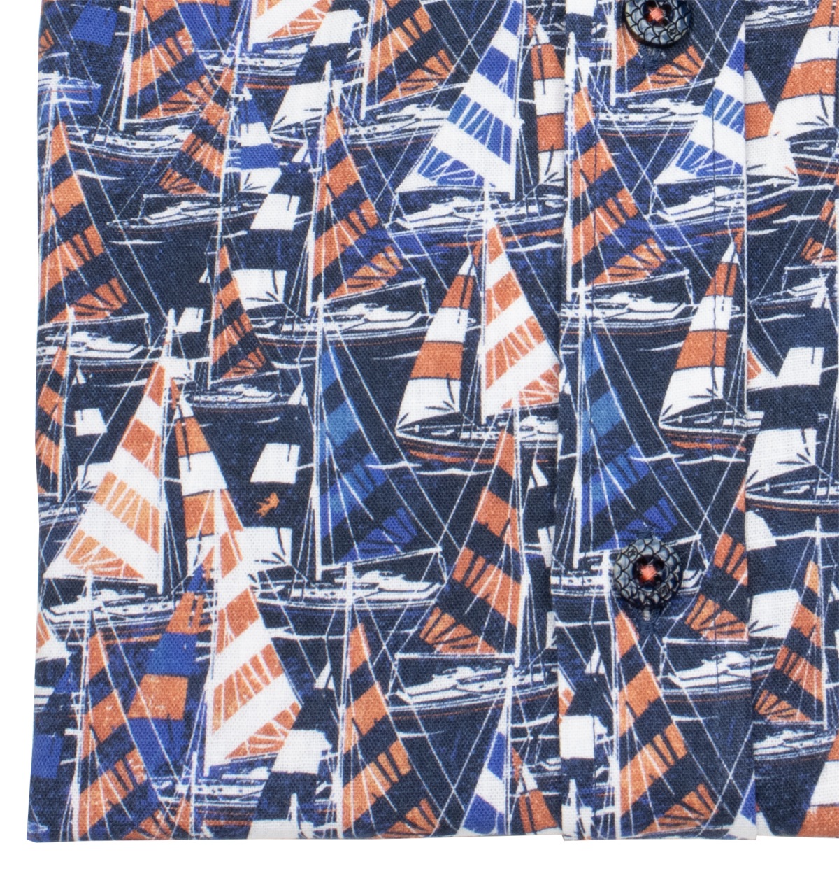 A Fish Named Fred Kurzarmhemd - Modern Fit - Segelboote - blau