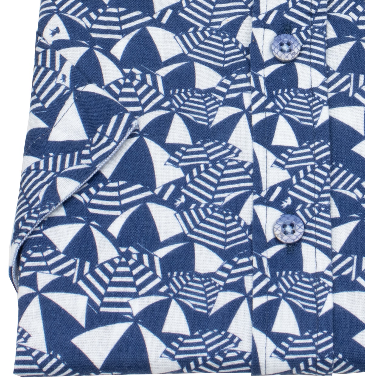 A Fish Named Fred Kurzarmhemd - Modern Fit - Sonnenschirme - blau / weiß