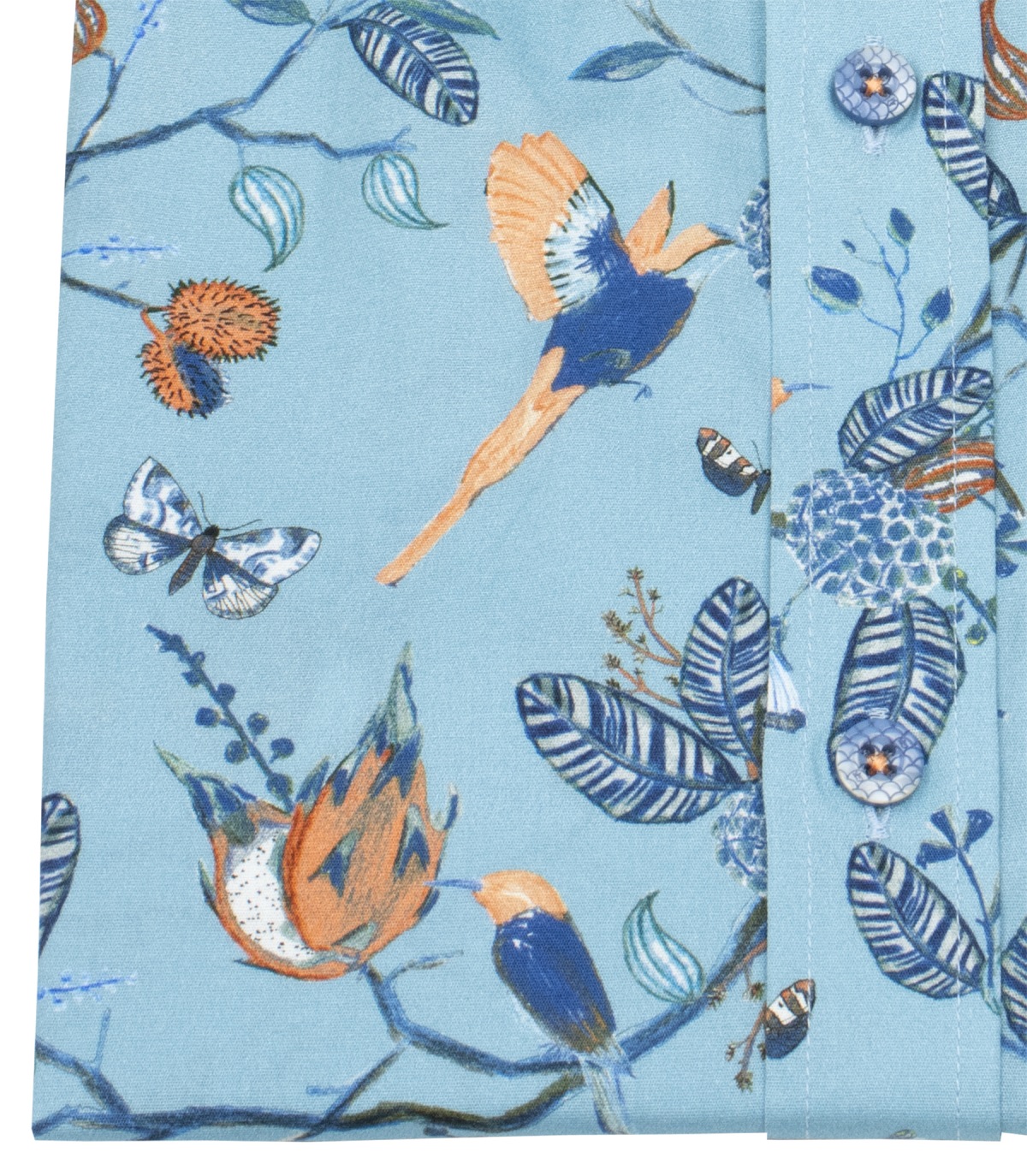 A Fish Named Fred Kurzarmhemd - Modern Fit - Vögel - hellblau