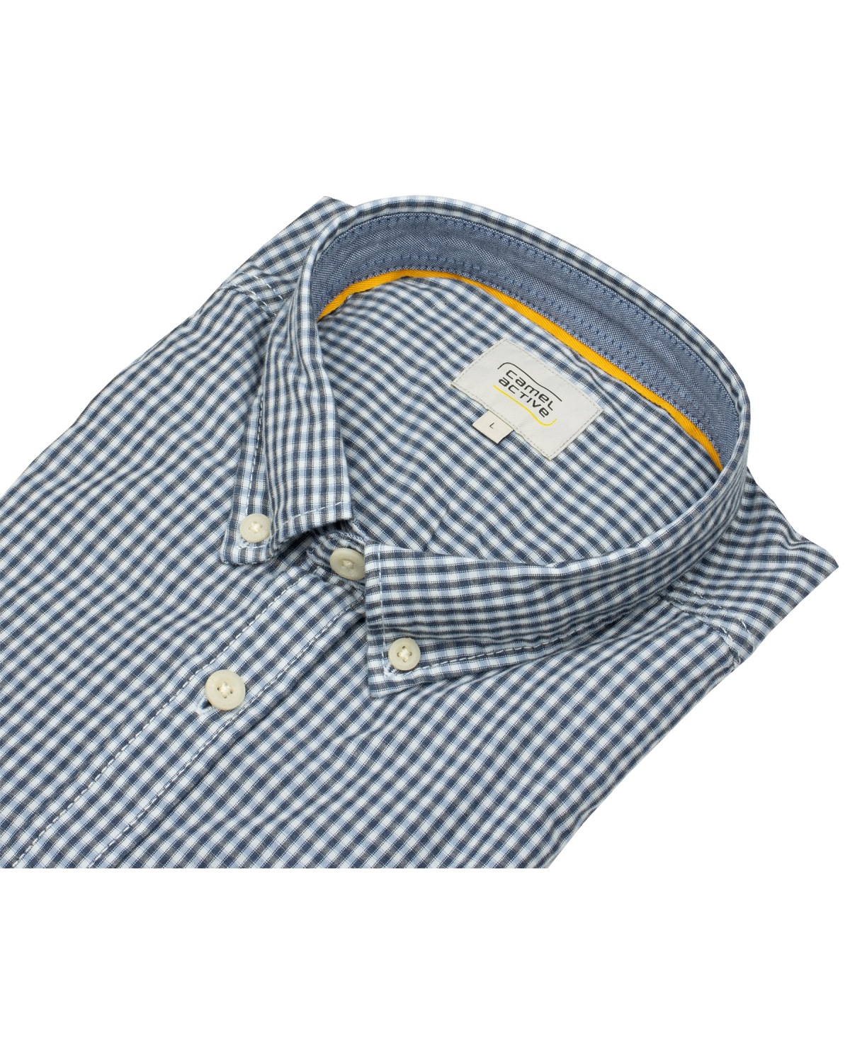 Camel Active Hemd - Regular Fit - Button Down Kragen - kariert - blau / hellblau