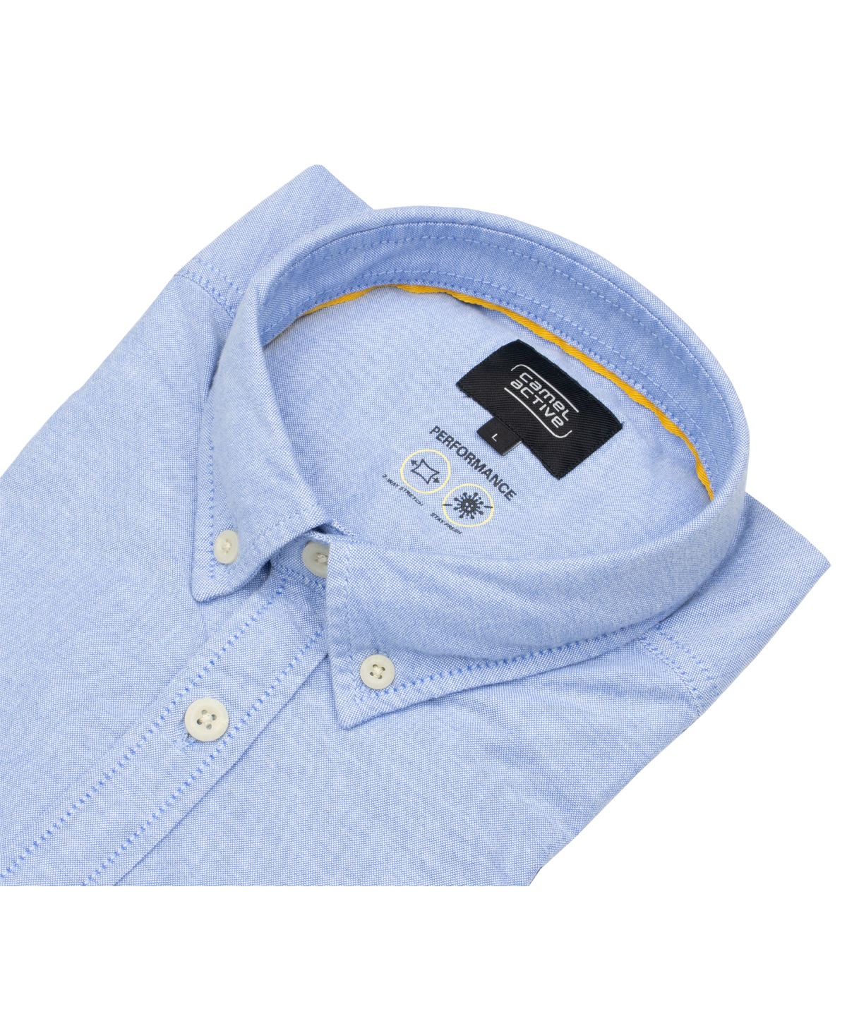 Camel Active Hemd - Regular Fit - Button Down Kragen - Performance - hellblau