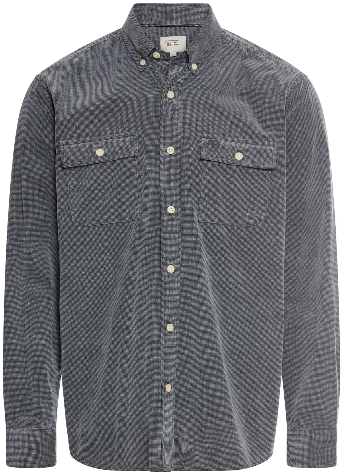 Camel Active Hemd - Regular Fit - Button Down Kragen - zwei aufgesetzte Taschen - blau