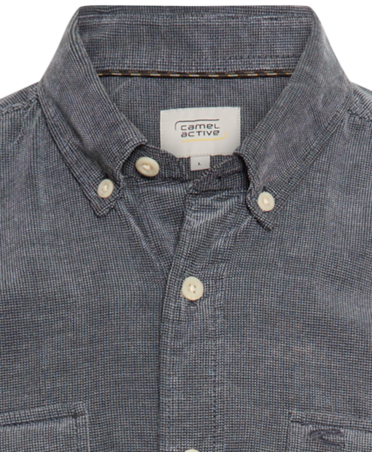Camel Active Hemd - Regular Fit - Button Down Kragen - zwei aufgesetzte Taschen - blau