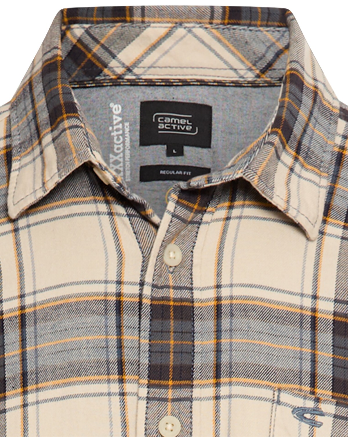 Camel Active Karohemd - Regular Fit - leichter flanell - hellbraun