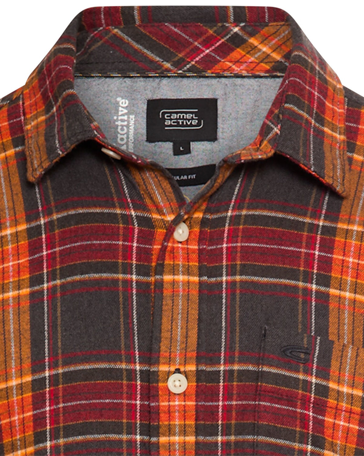 Camel Active Karohemd - Regular Fit - leichter flanell - rot