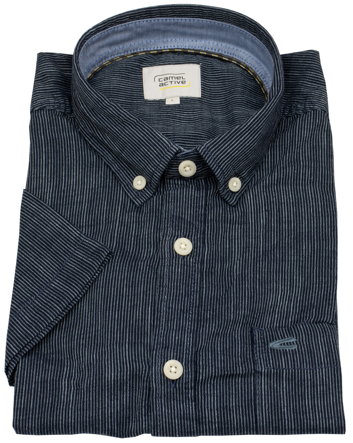 Camel Active Kurzarmhemd - Regular Fit - Button Down - dunkelblau