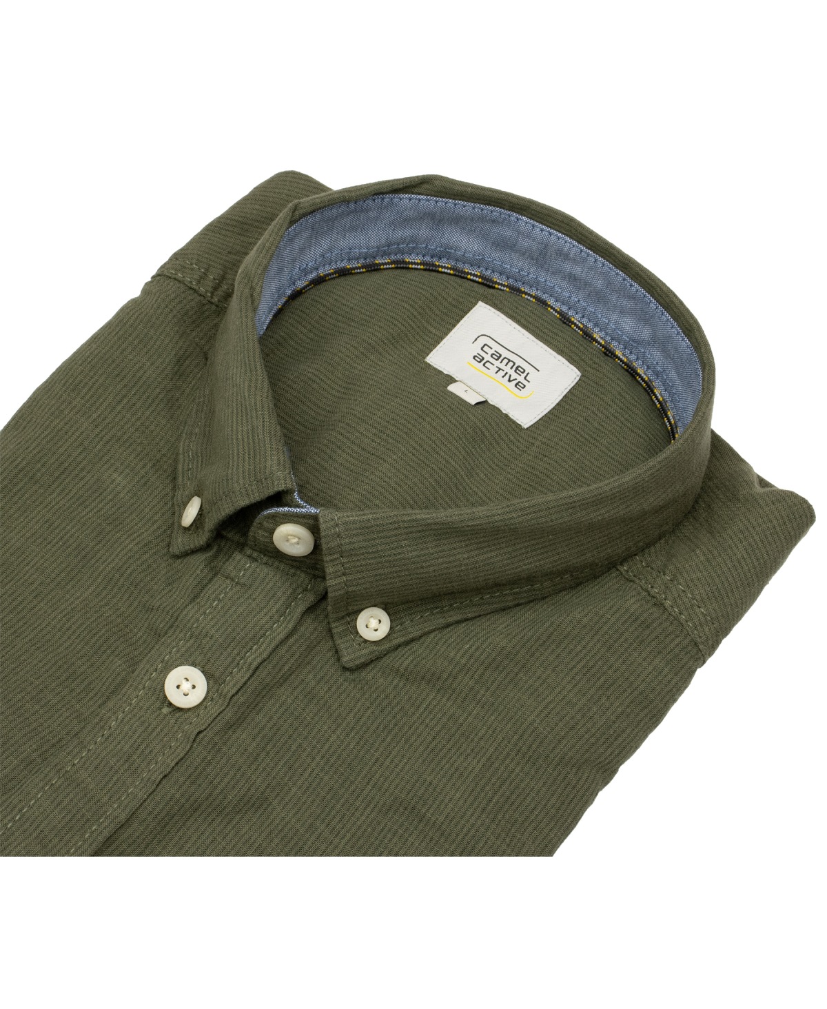 Camel Active Kurzarmhemd - Regular Fit - Button Down - olivgrün