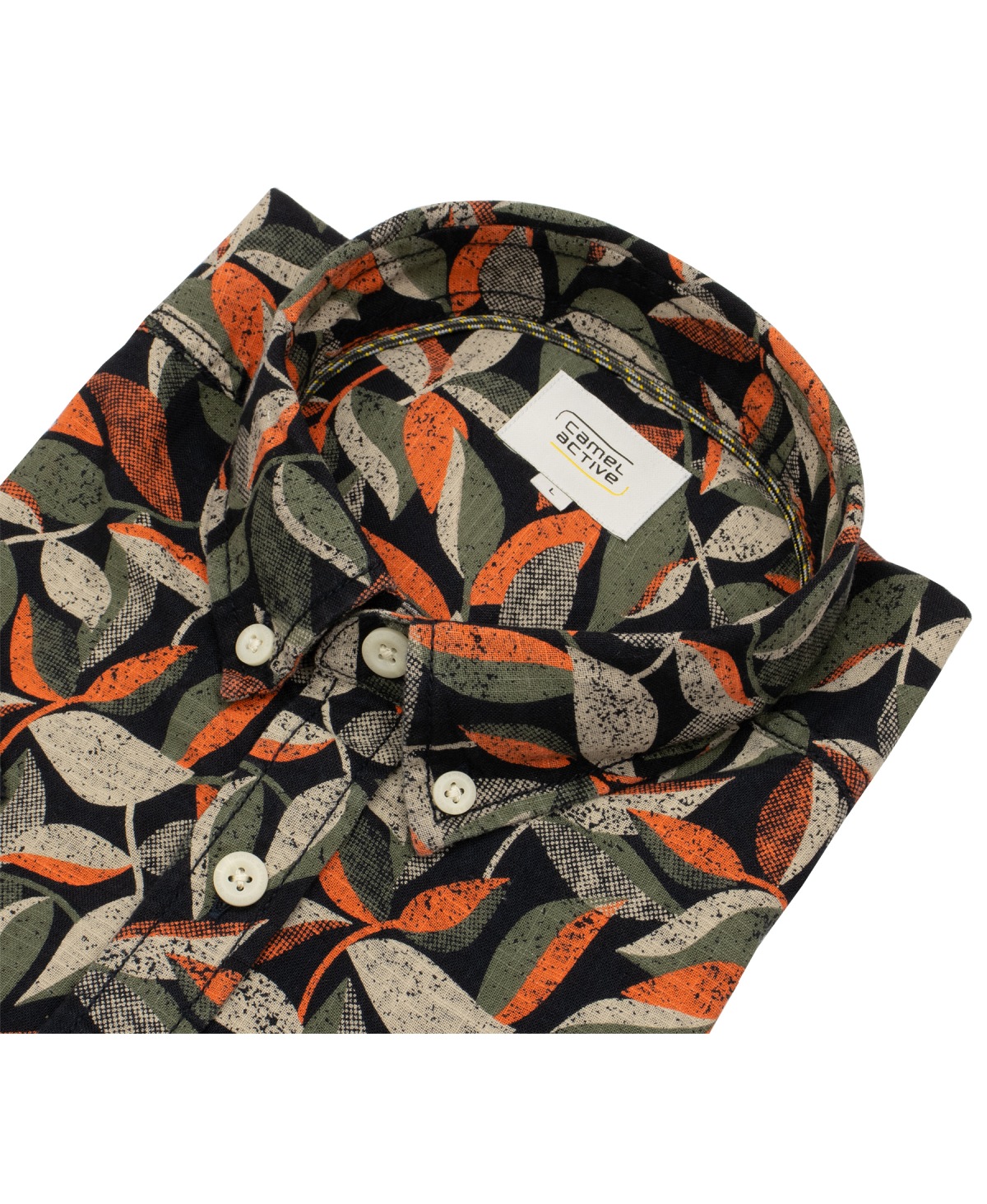 Camel Active Kurzarmhemd - Regular Fit - Button Down - Print - mehrfarbig