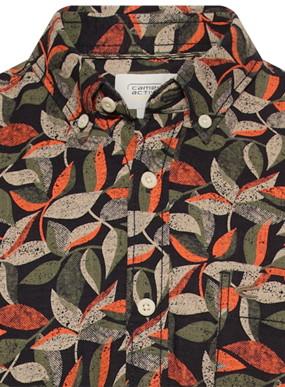 Camel Active Kurzarmhemd - Regular Fit - Button Down - Print - mehrfarbig
