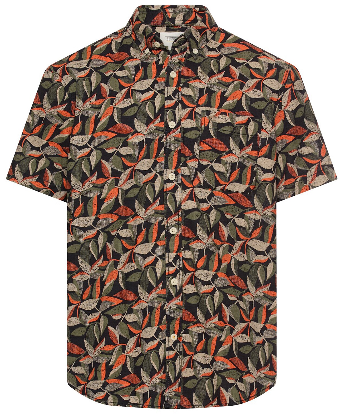 Camel Active Kurzarmhemd - Regular Fit - Button Down - Print - mehrfarbig