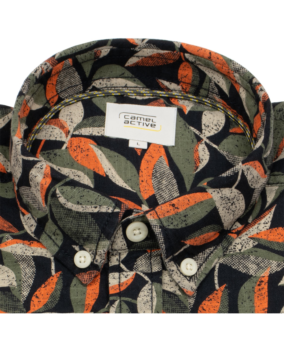 Camel Active Kurzarmhemd - Regular Fit - Button Down - Print - mehrfarbig