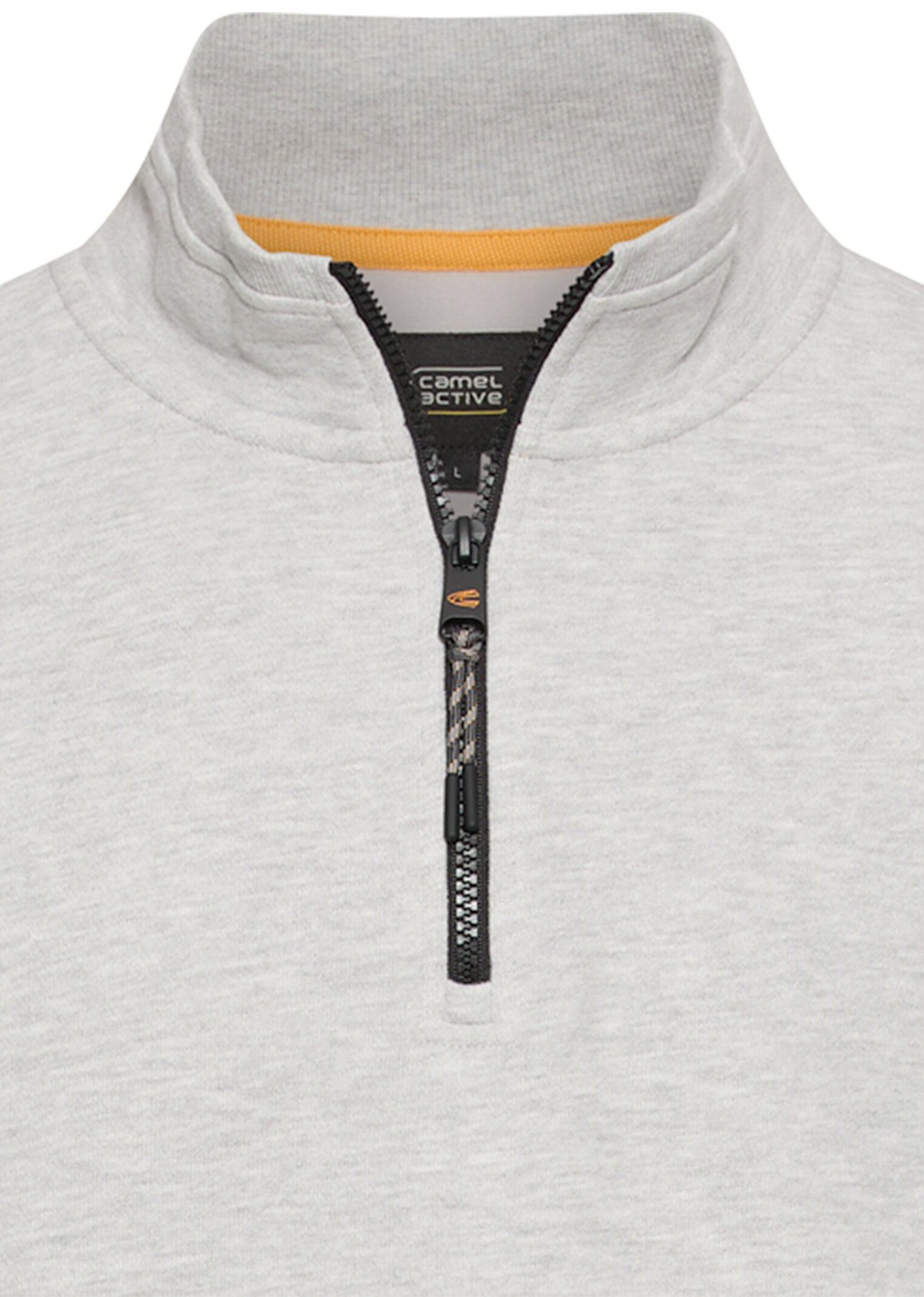 Camel Active Sweat-shirt - Regular Fit - col camionneur - gris clair