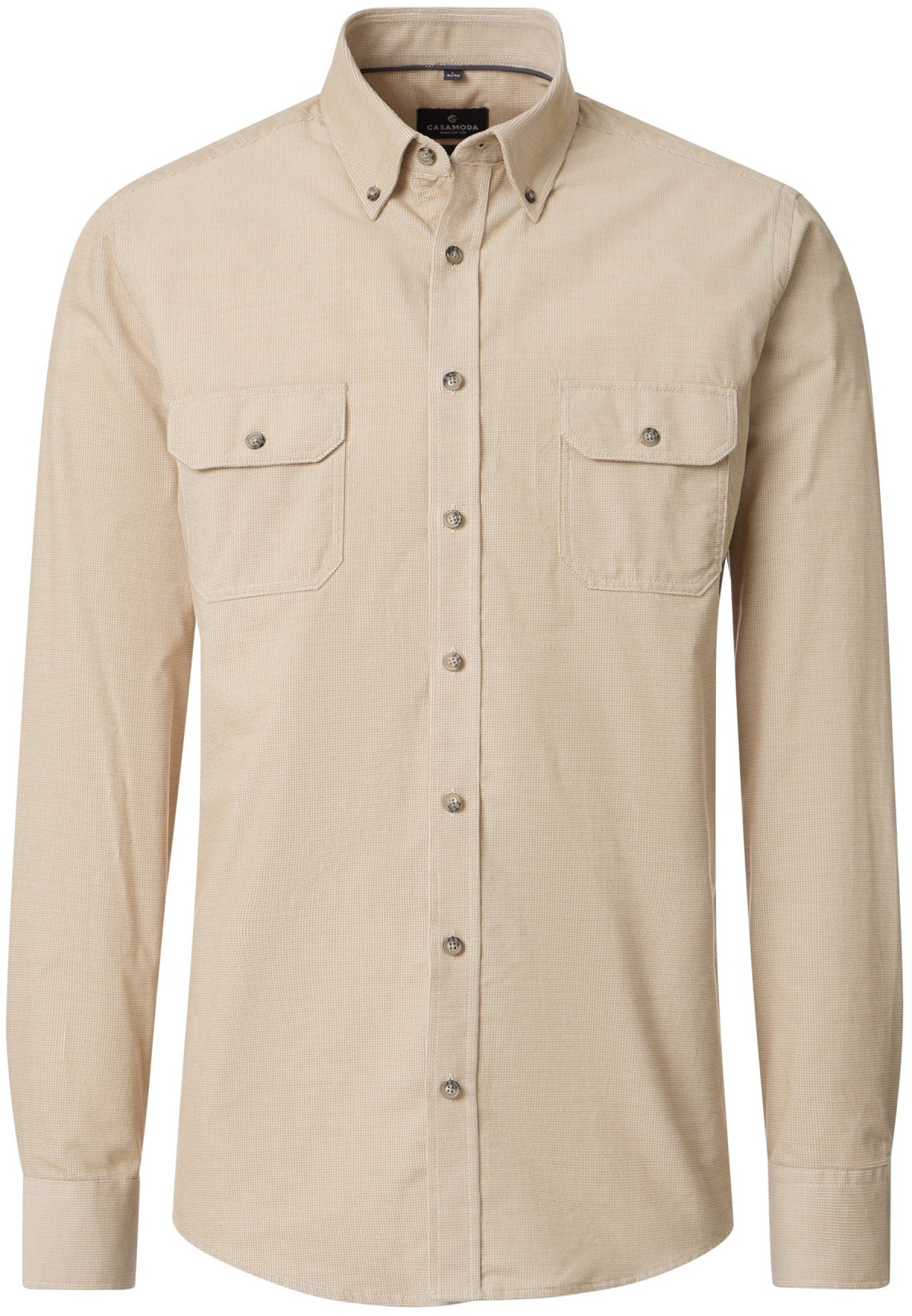 Casa Moda Cordhemd - Casual Fit - Button Down - beige