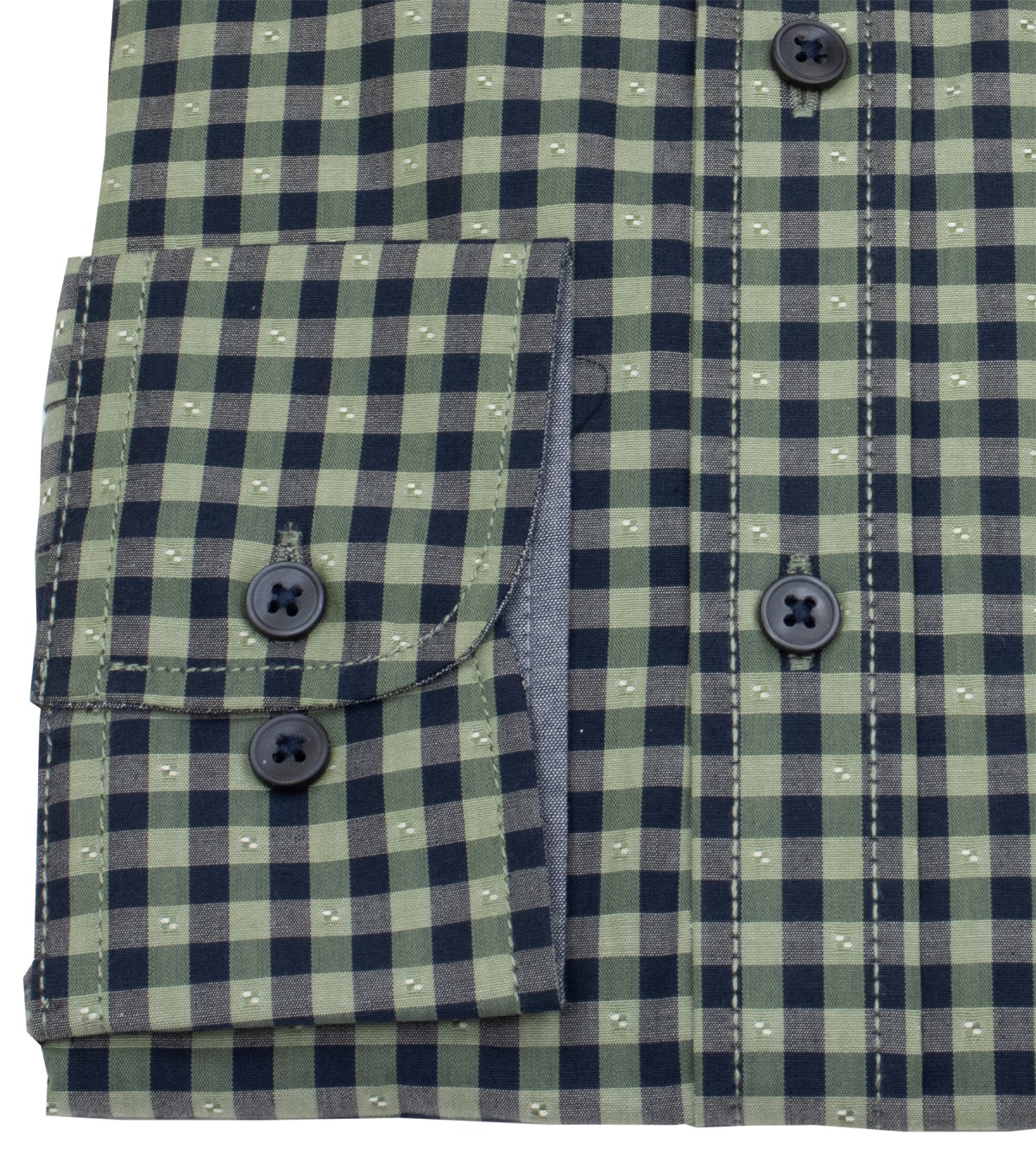 Casa Moda Hemd - Casual Fit - Button Down - kariert - grün