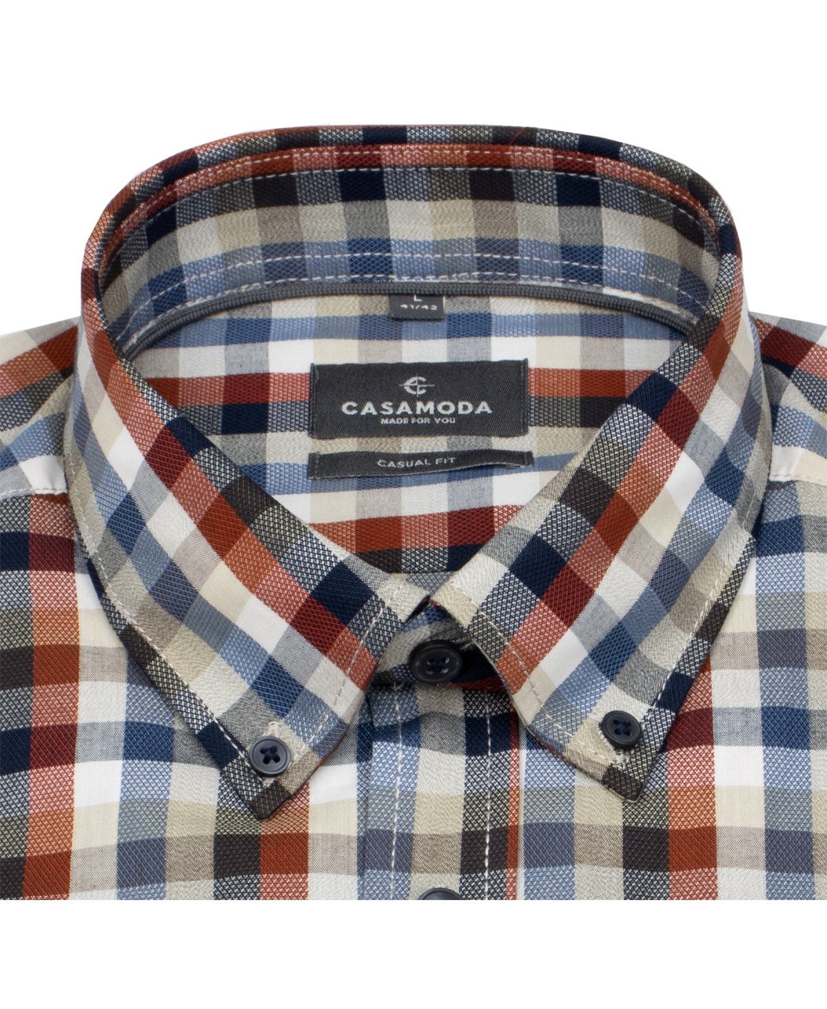 Casa Moda Hemd - Casual Fit - Button Down - kariert - mehrfarbig