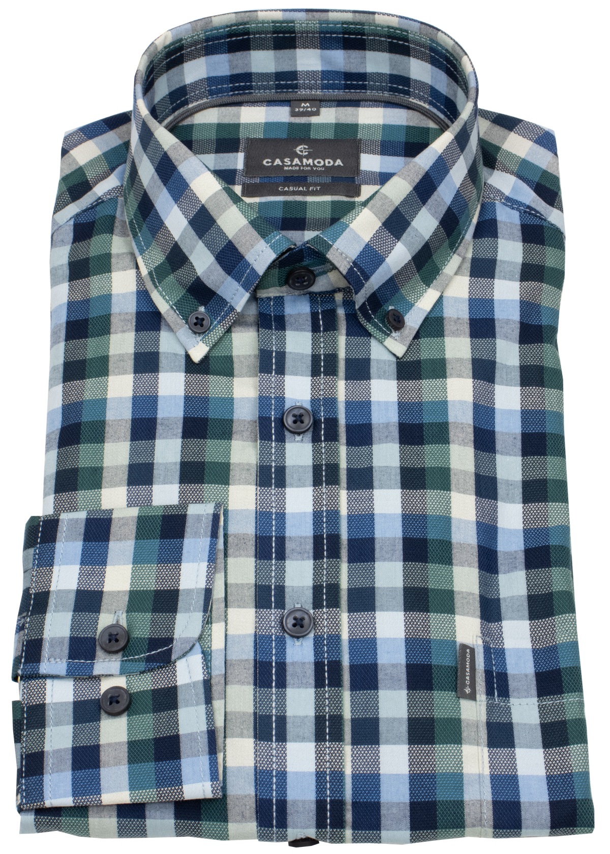 Casa Moda Hemd - Casual Fit - Button Down - kariert - mehrfarbig