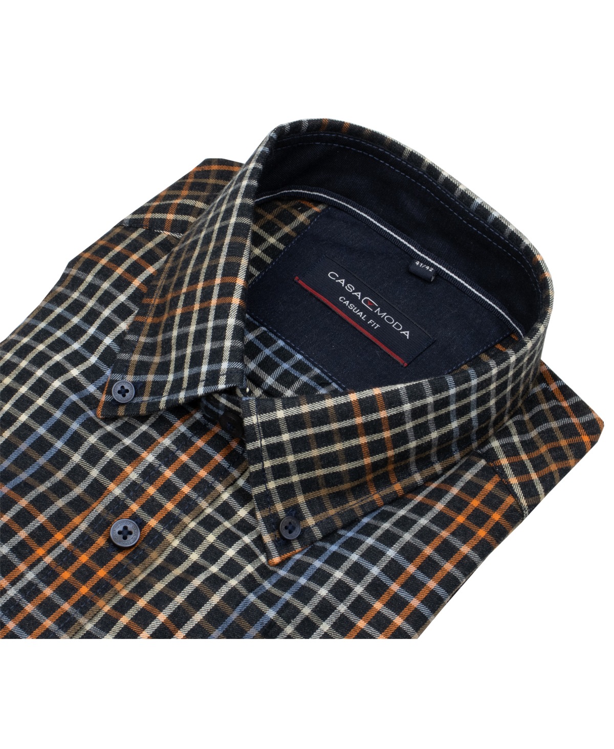 Casa Moda Hemd - Casual Fit - Button Down - kariert - mehrfarbig - extra langer 72cm Arm