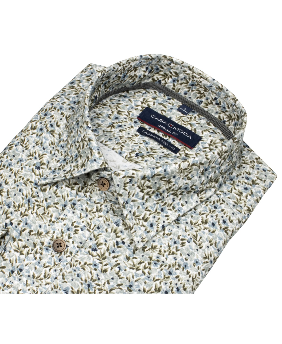 Casa Moda Hemd - Casual Fit - Kentkragen - leichter Flanell - Print - mehrfarbig - ohne OVP