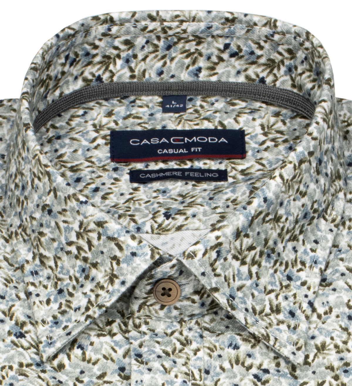 Casa Moda Hemd - Casual Fit - Kentkragen - leichter Flanell - Print - mehrfarbig - ohne OVP