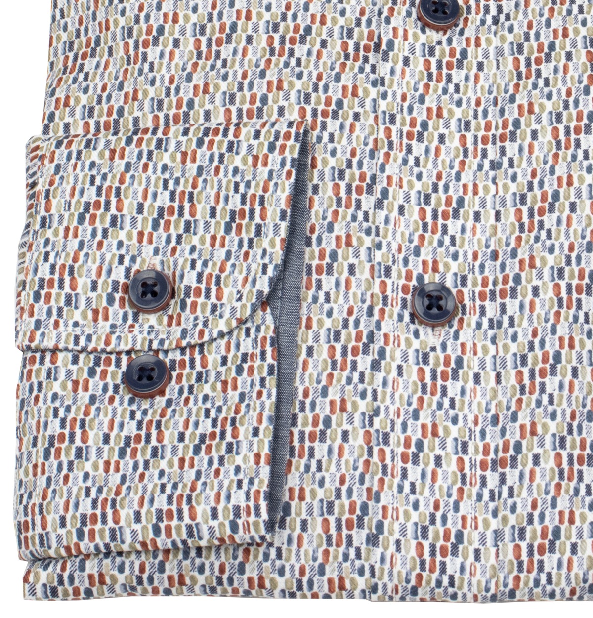Casa Moda Hemd - Comfort Fit - Button Down - Kontrastknöpfe - Print - rot