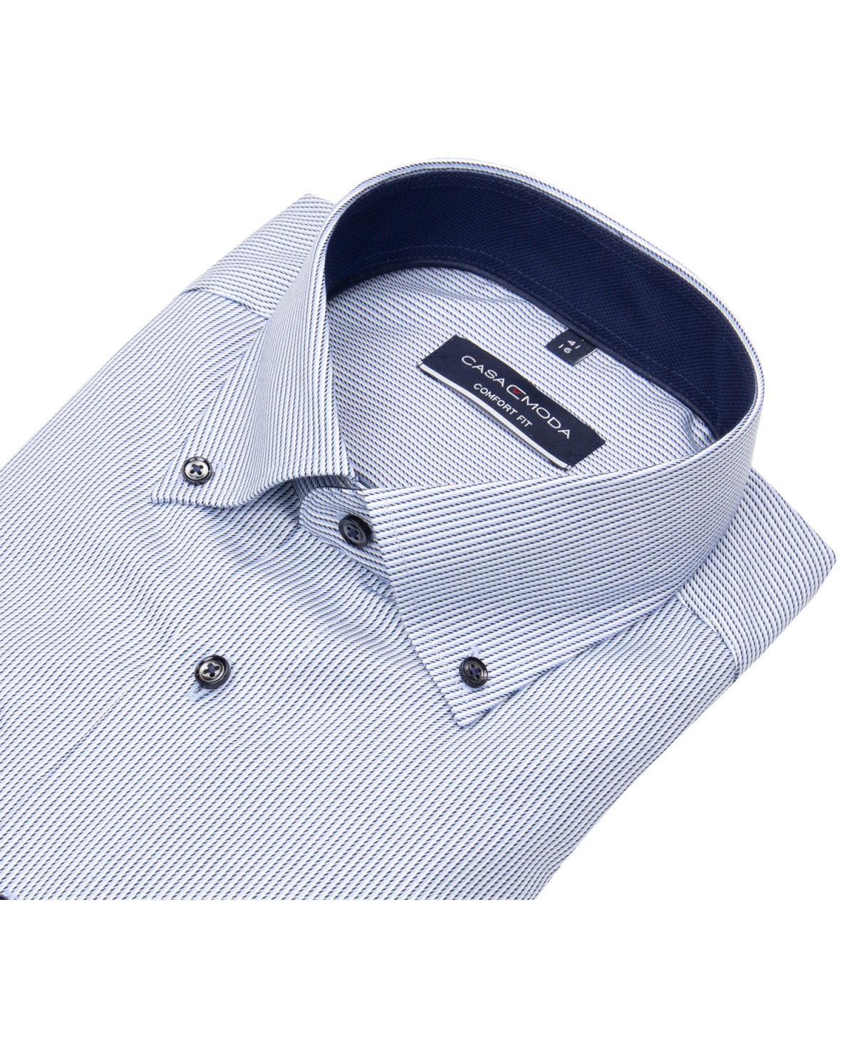 Casa Moda Hemd - Comfort Fit - Button Down Kragen - feine Streifen - dunkelblau / hellblau