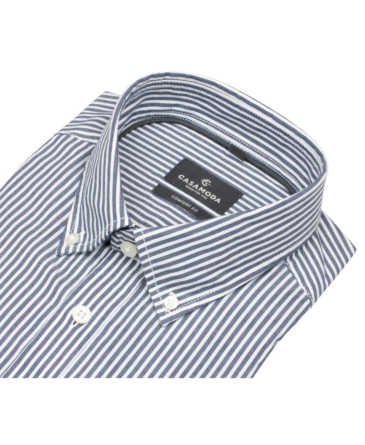 Casa Moda Hemd - Comfort Fit - Button Down Kragen - Streifen - blau / weiß