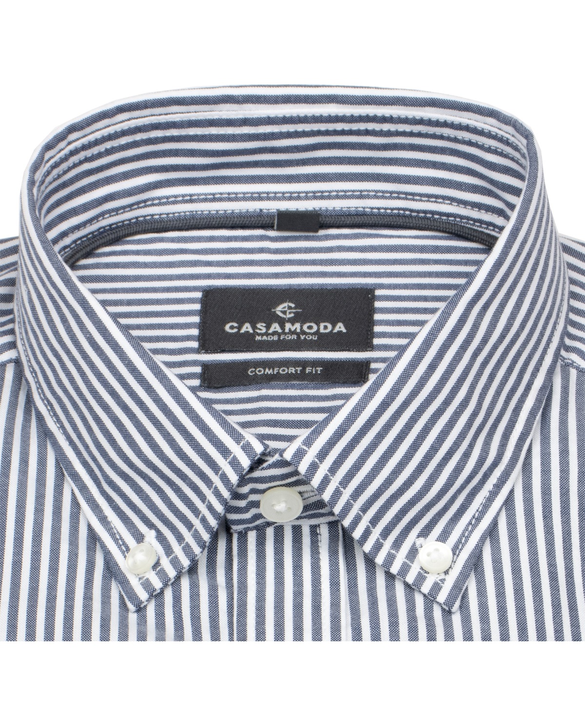 Casa Moda Hemd - Comfort Fit - Button Down Kragen - Streifen - blau / weiß