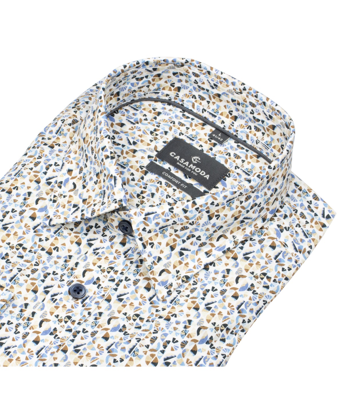 Casa Moda Hemd - Comfort Fit - Kentkragen - Print - mehrfarbig