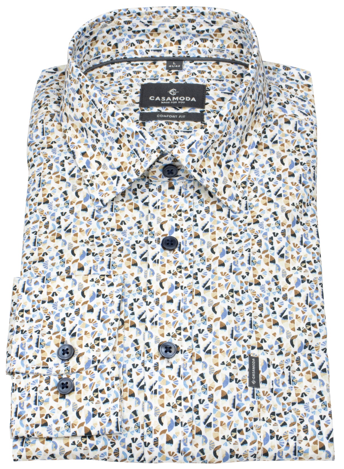 Casa Moda Hemd - Comfort Fit - Kentkragen - Print - mehrfarbig