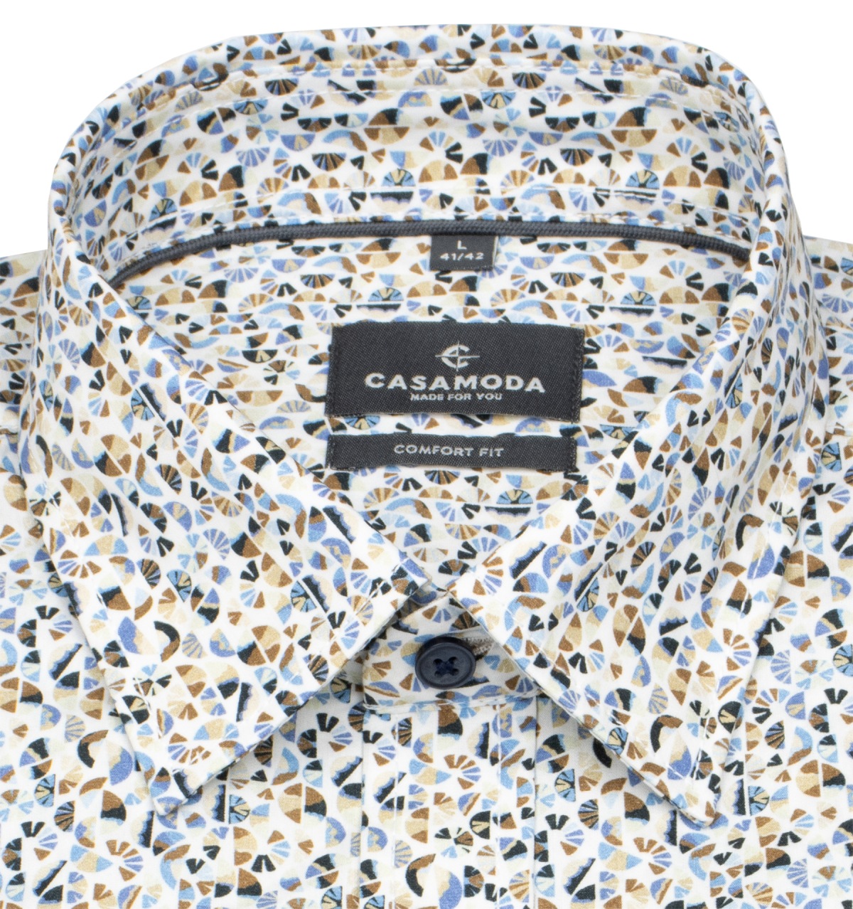 Casa Moda Hemd - Comfort Fit - Kentkragen - Print - mehrfarbig
