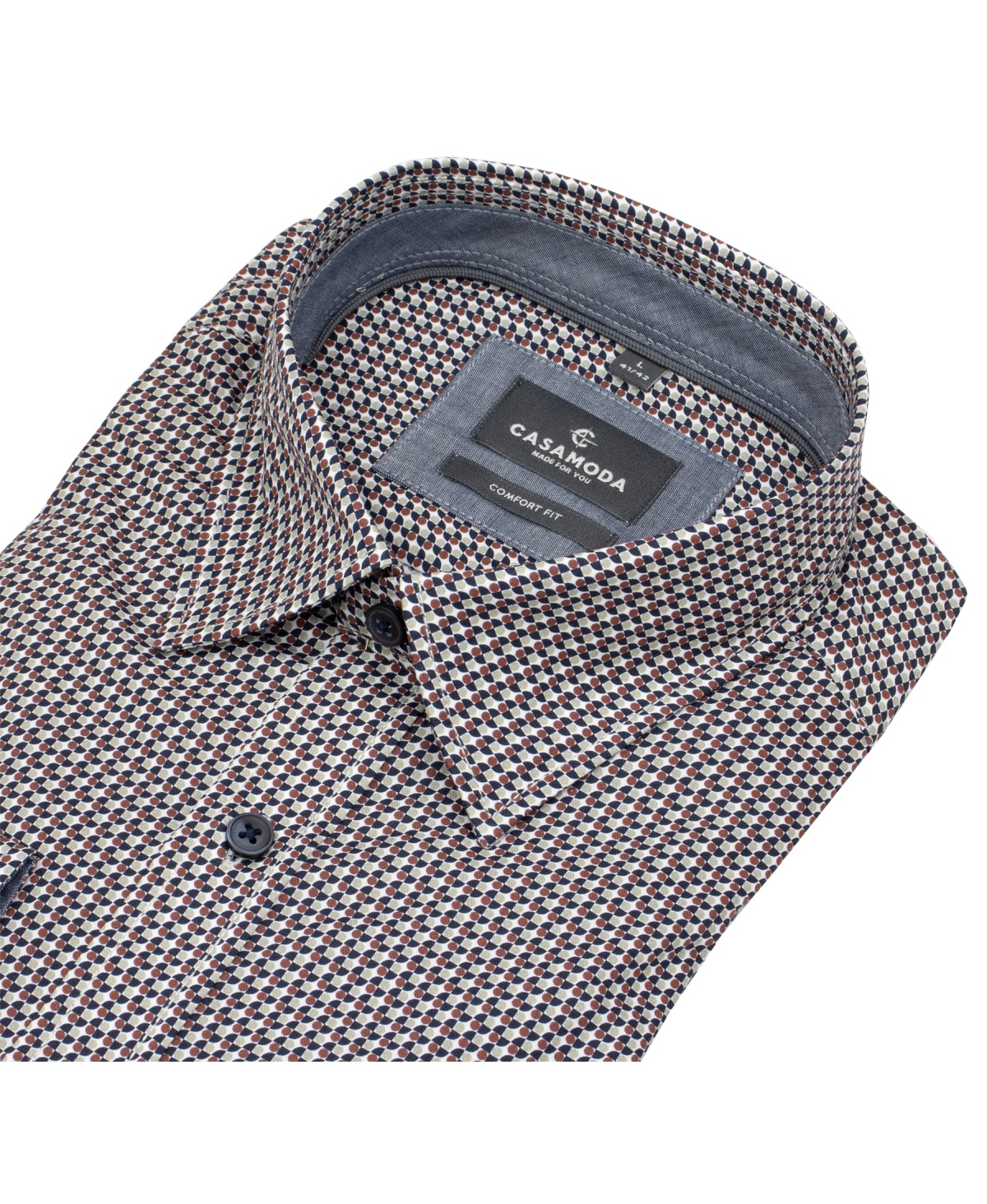 Casa Moda Hemd - Comfort Fit - Kentkragen - Print - rot
