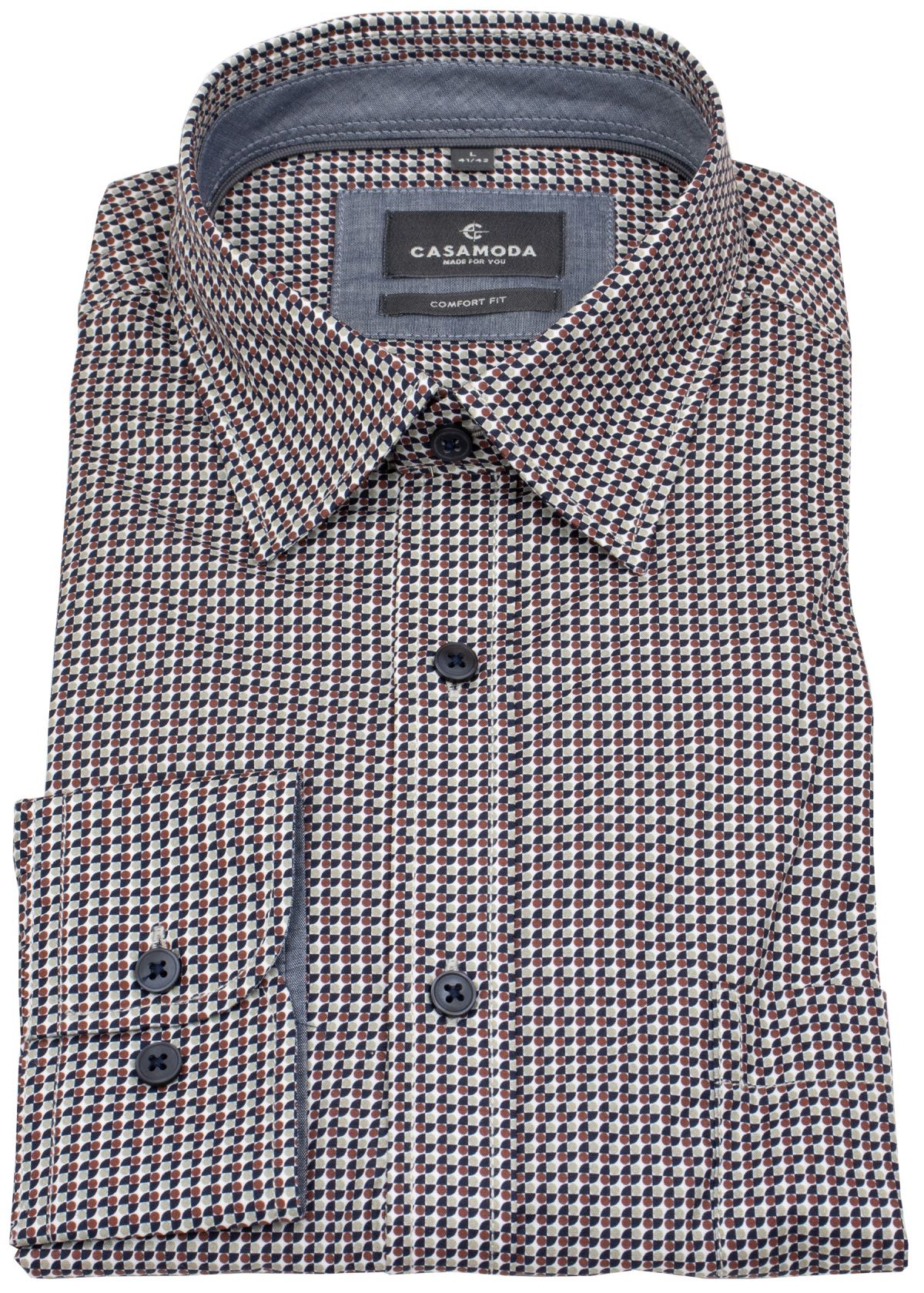 Casa Moda Hemd - Comfort Fit - Kentkragen - Print - rot