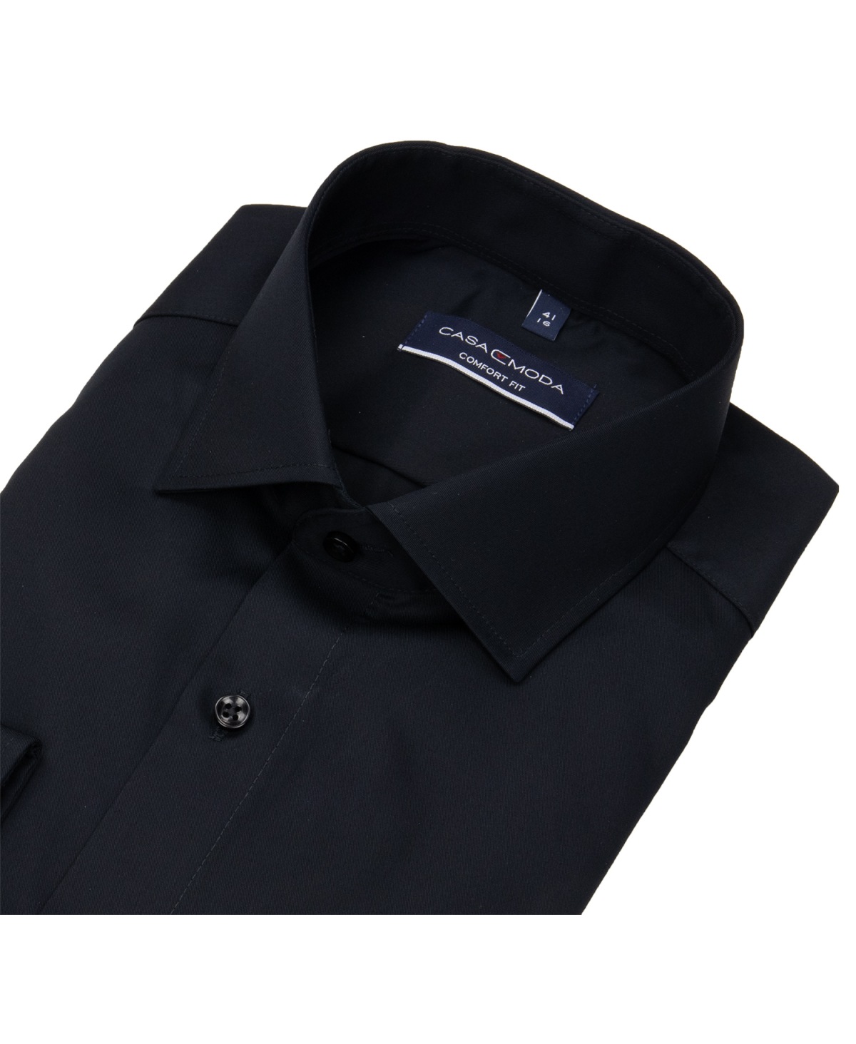 Casa Moda Hemd - Comfort Fit - Kentkragen - Twill - schwarz - extra langer 72cm Arm