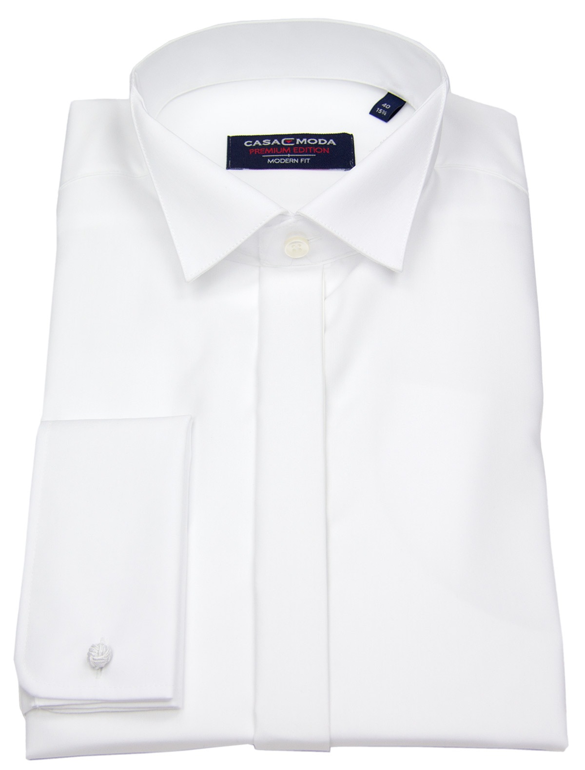 Casa Moda Hemd - Modern Fit - Kläppchen - Umschlagmanschette - weiß - ohne OVP