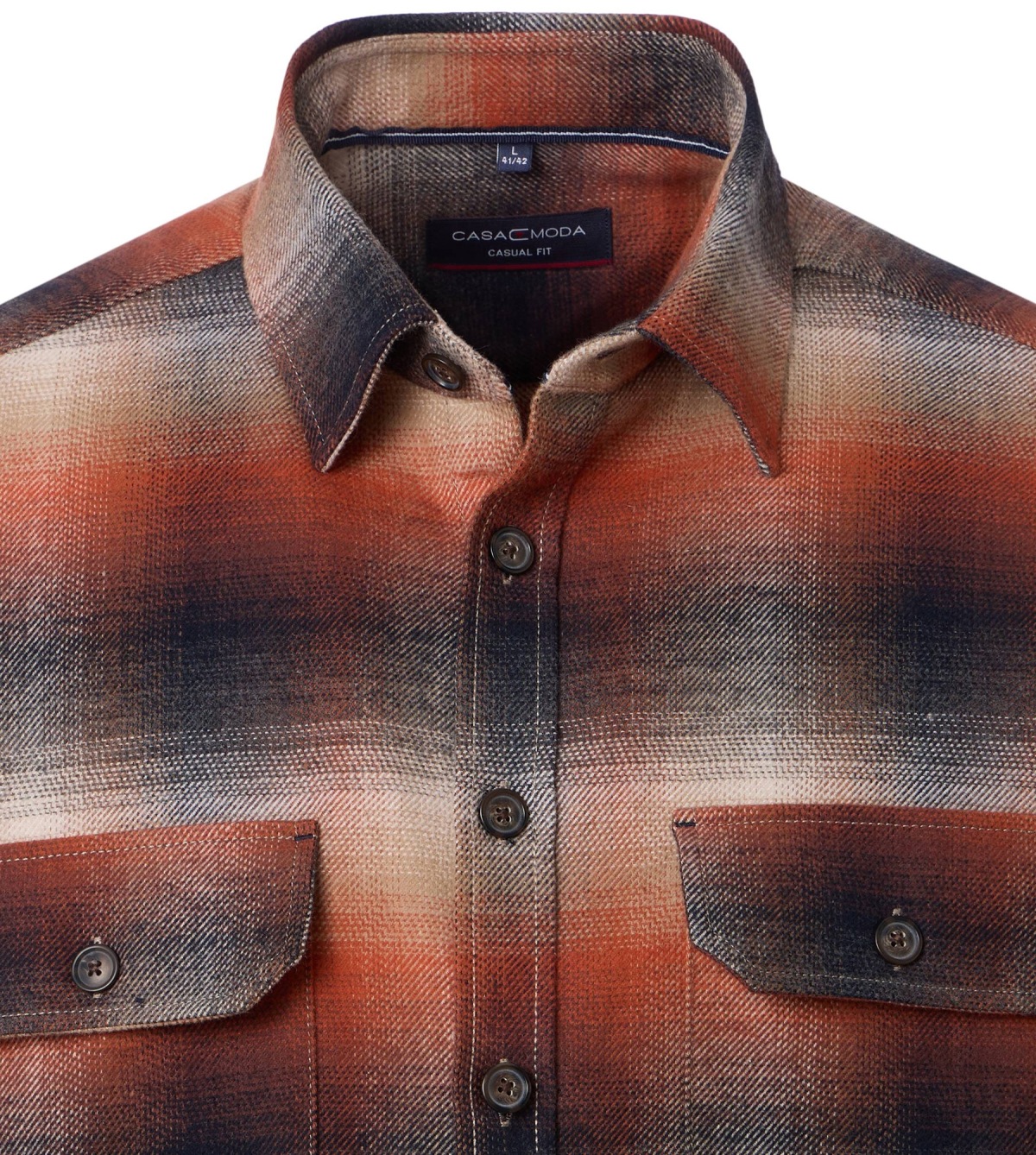 Casa Moda Hemdjacke - Casual Fit - Flanell - mehrfarbig
