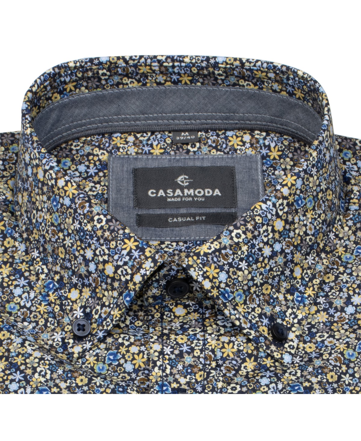 Casa Moda Kurzarmhemd - Casual Fit - Button Down Kragen - Print - mehrfarbig