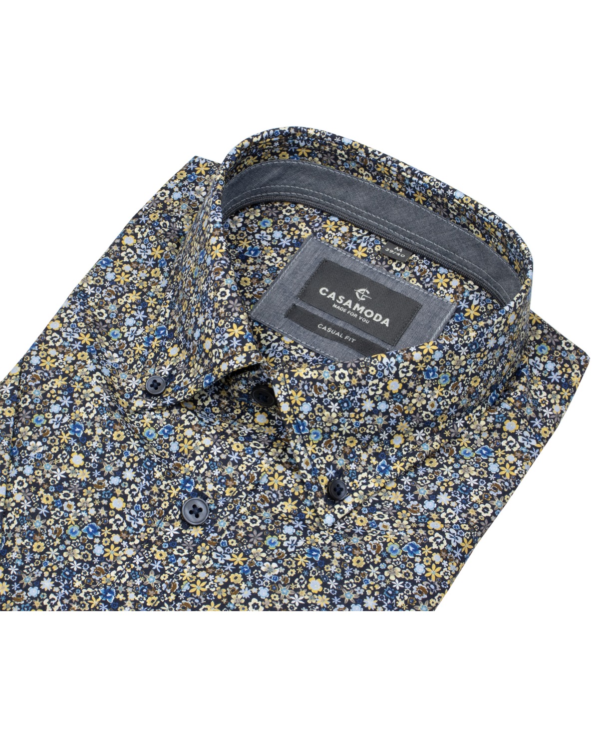 Casa Moda Kurzarmhemd - Casual Fit - Button Down Kragen - Print - mehrfarbig